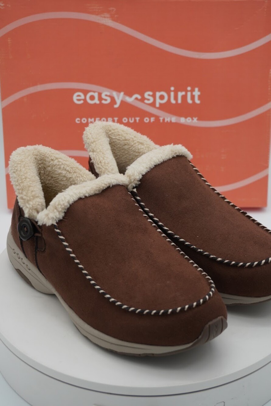 Easy Spirit Turner2 Brown Faux Shearling Comfort Ankle Boots Women’s 8.5 W Wide